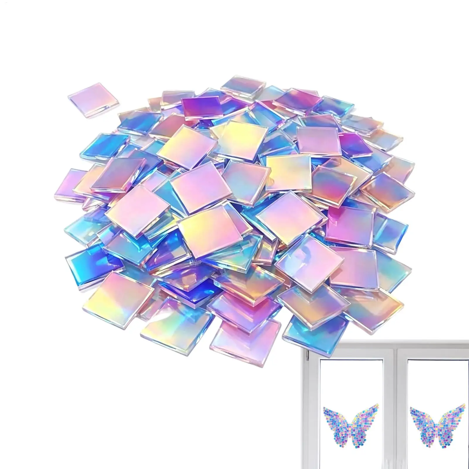 Mini Cuadrados Acrílicos Holográficos, Láminas Acrílicas Arcoíris, Bloques de Doble Cara para Manualidades, Arte con Luz y Sombra, Decoración del Hogar