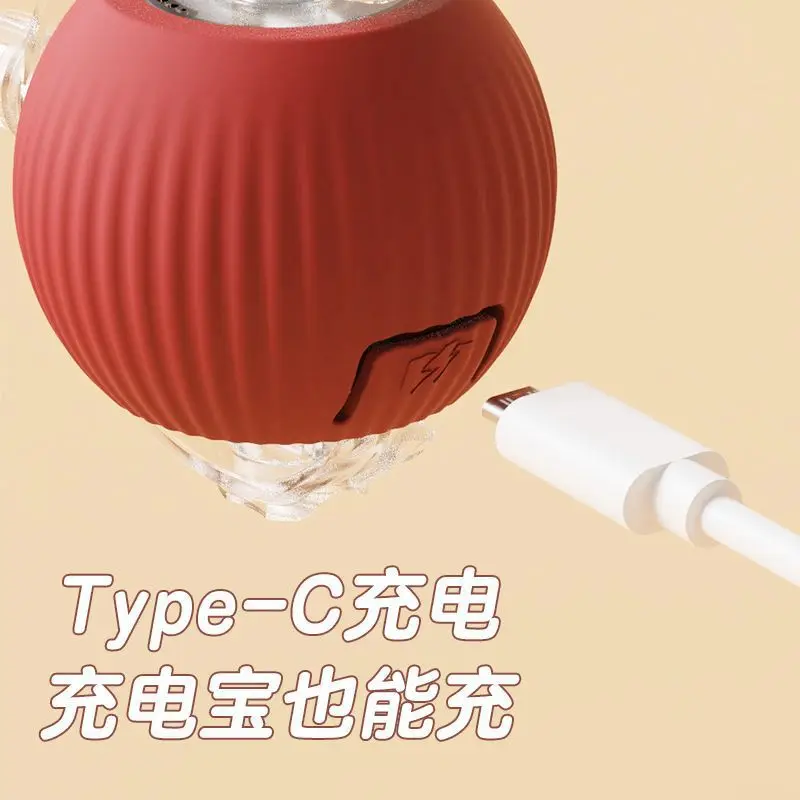 ชาร์จสมาร์ทไฟฟ้าอัตโนมัติ Rolling Ball Cat Interactive การออกกําลังกายสัตว์เลี้ยงสําหรับแมวสุนัขจําลองหางสําหรับแมว
