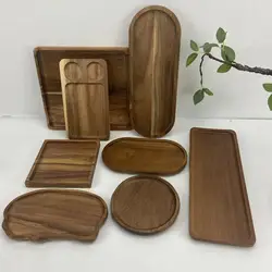 Acacia wooden pallet upscale dinner plate steak fruit plate tea plate snack tray dessert tray cake tray