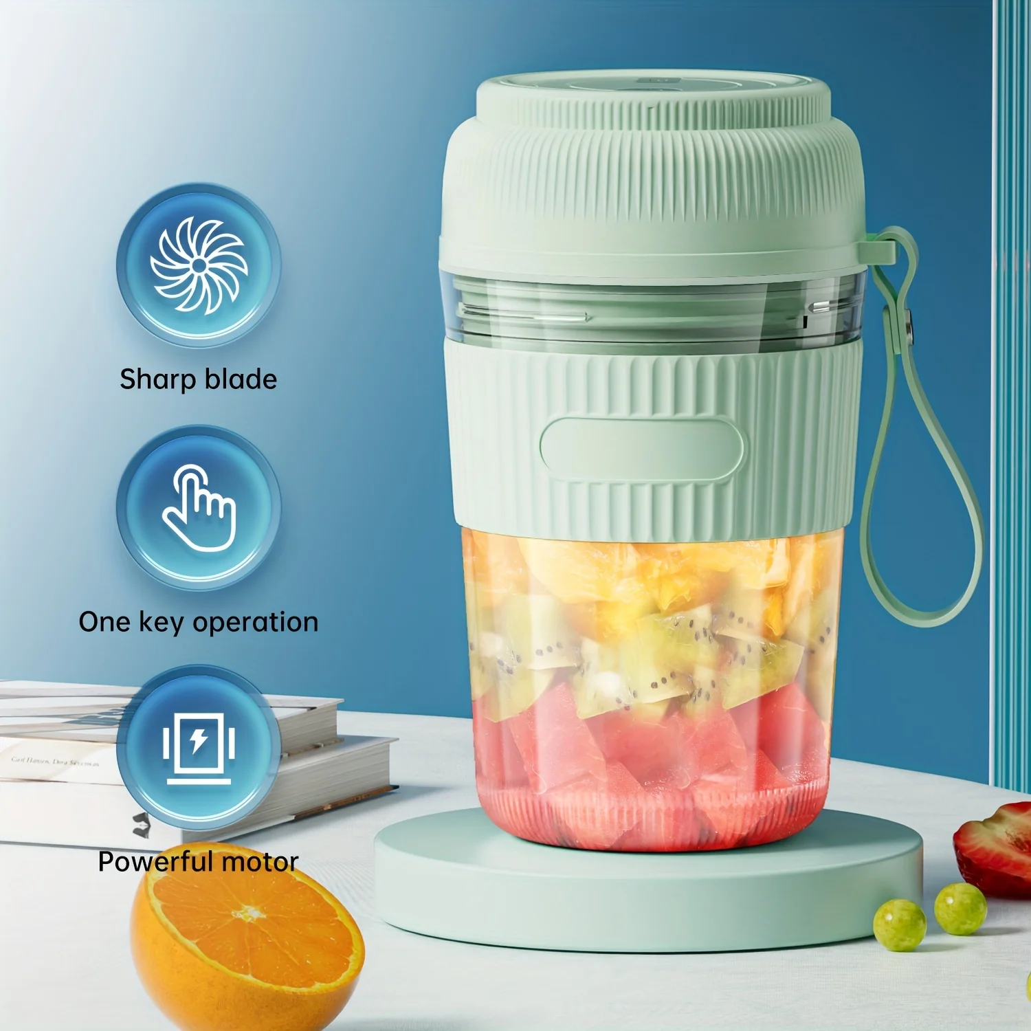 Wireless Portable Blender, 10 Leaf Blade USB Rechargeable Mini Juice Blender  For Juice Shakes Vegetable Mini Juicing Cups