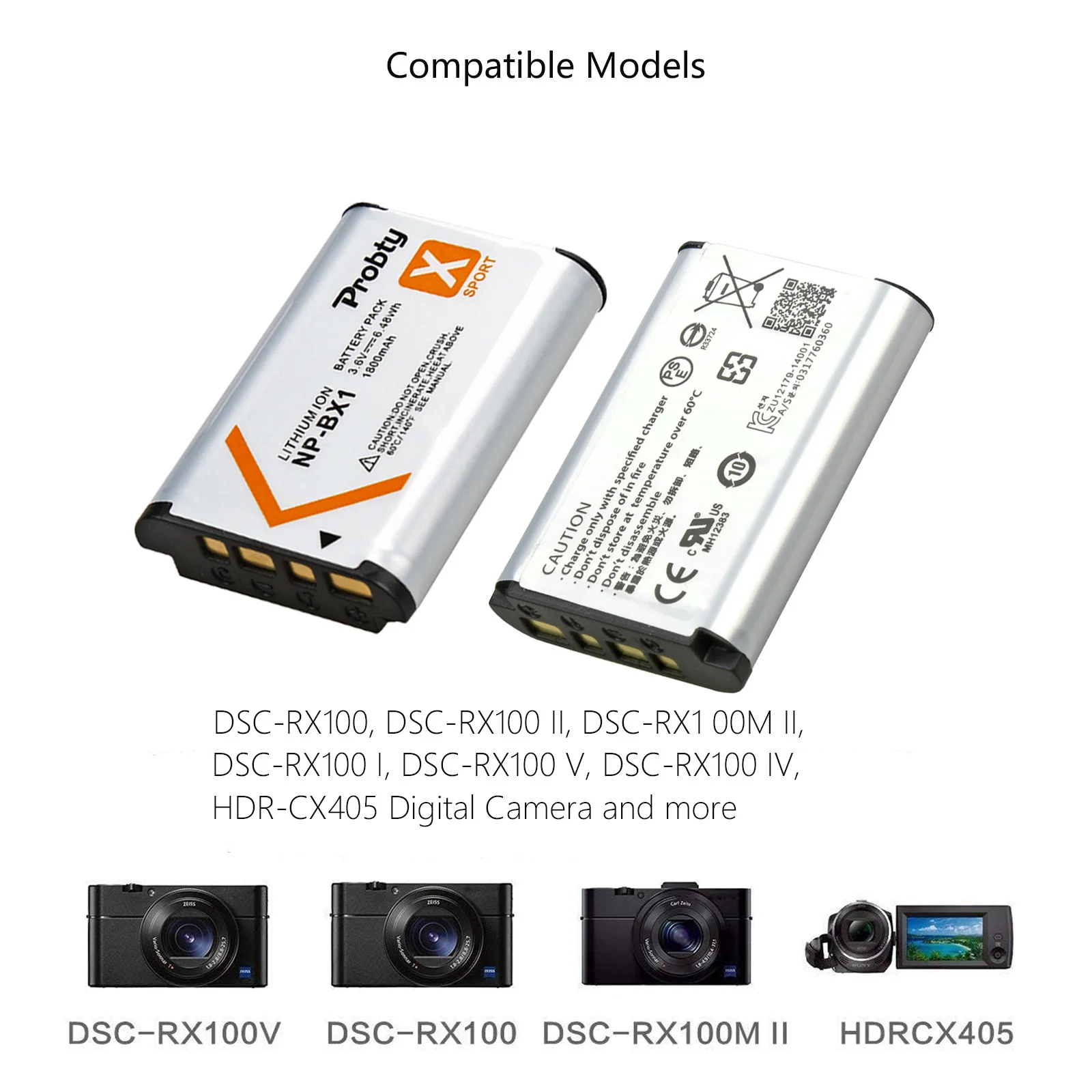 4 шт., 1800 мАч, NP-BX1 BX1, аккумуляторы для камеры, аккумулятор AKKU, комплект для Sony DSC-RX100 IV RX10 II RX1 HX300 WX300 WX500 HDR-AS15 CX240E
