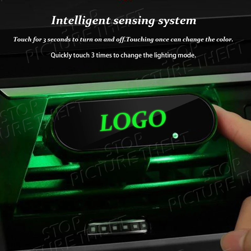 For Fiesta Focus Kuga ST Line Logo MK2 MK3 MK4 MK5 Emblem Car Air Outlet Aromatherapy Atmosphere Light LED Air Freshener