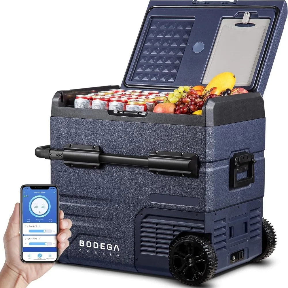 

COOLER 12 Volt Car Refrigerator,Dual Zone 59 Quart Portable Freezer APP Control,-4℉-68℉ 55L Compressor Car Fridge12/24V DC and 1