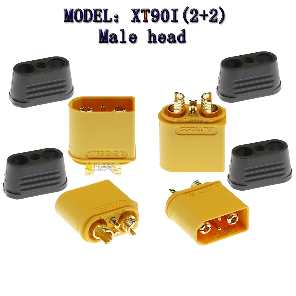 1PCS/LOT AmassXT90I(2+2)-F/M T model airplane Plug Battery Connector Set Male Female Gold Plated Banana Plug for RC Parts