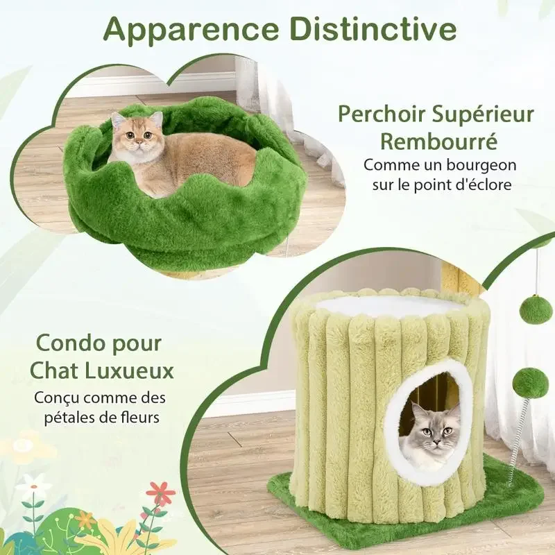 

Cute Cat Tree with Sisal Scratching Posts and Dangling Ball