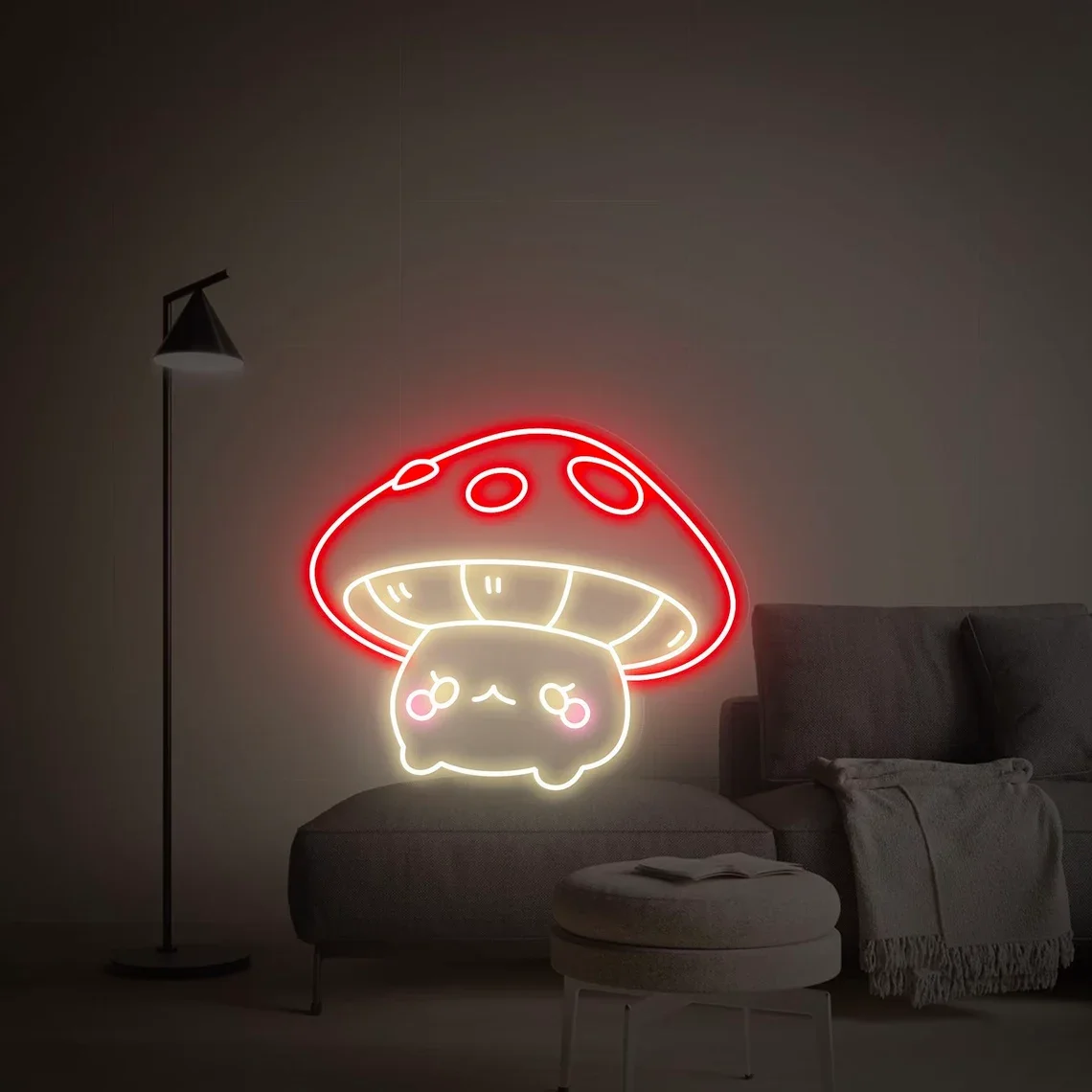 Mushroom Neon Sign Wall Art Hanging Kids Baby Room Decor Custom Game Room Bedroom Night Neon Teens Birthday Gift Bar Sign