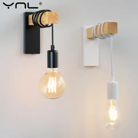 110V/220V LED Wall Light Sconces Fixtures Retro Wall Lamps E27 Iron Indoor Lamp Kitchen Bedside Living Room Bedside Lamp