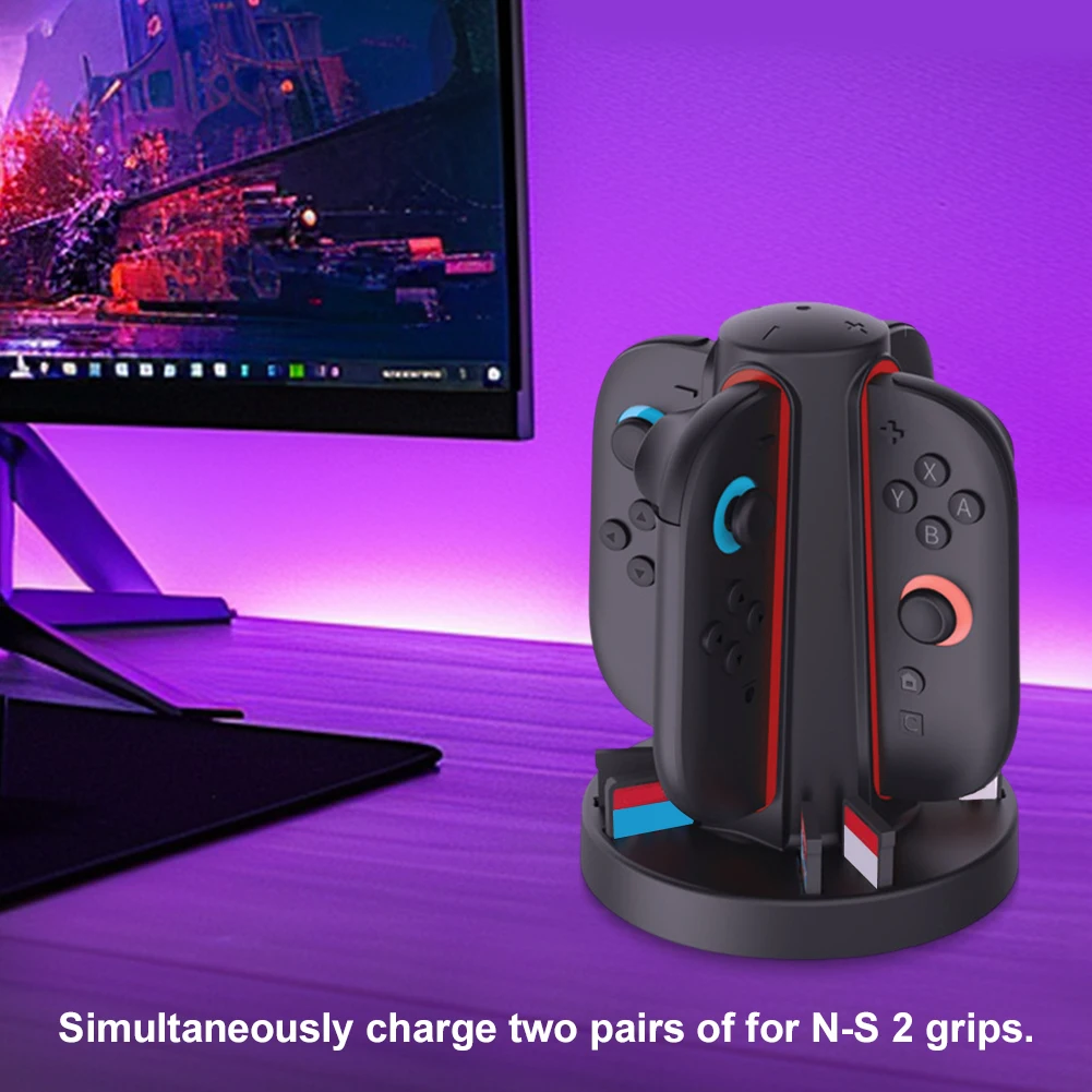 محطة شحن لجهاز Switch 2 وحدة تحكم شاحن قاعدة شحن محطة شاحن مغناطيسية لملحقات Nintendo Switch 2