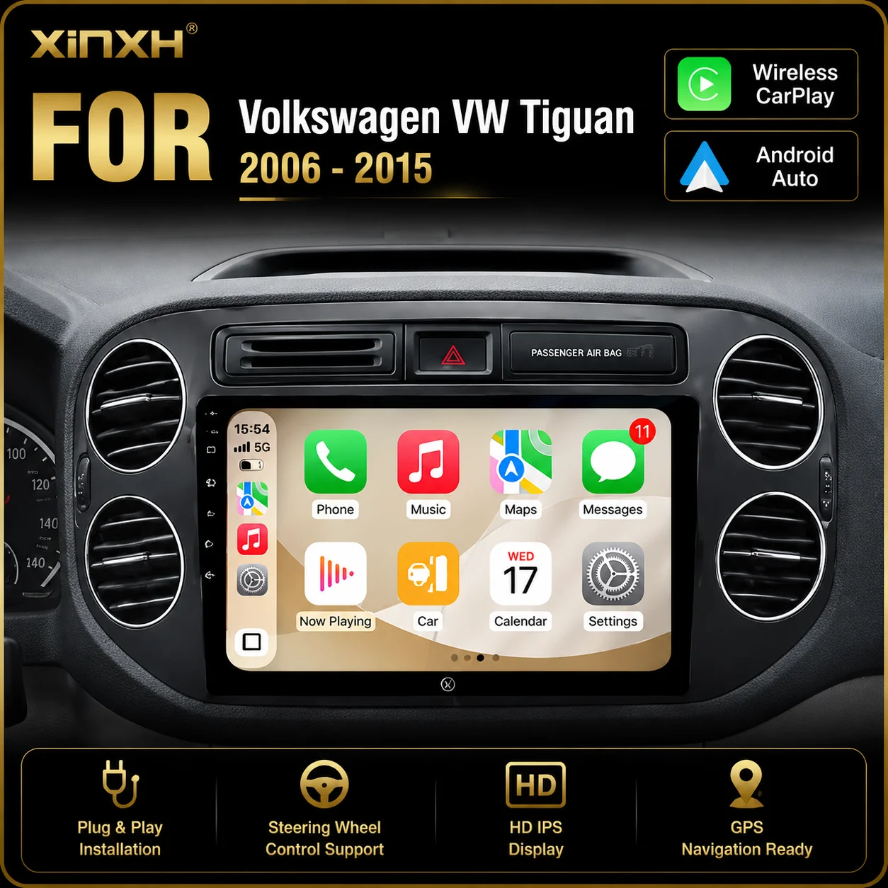 Android Car Radio for Volkswagen VW Tiguan 2006-2015 GPS Navigation Wireless CarPlay Android Auto Octa Core 4G WiFi DSP