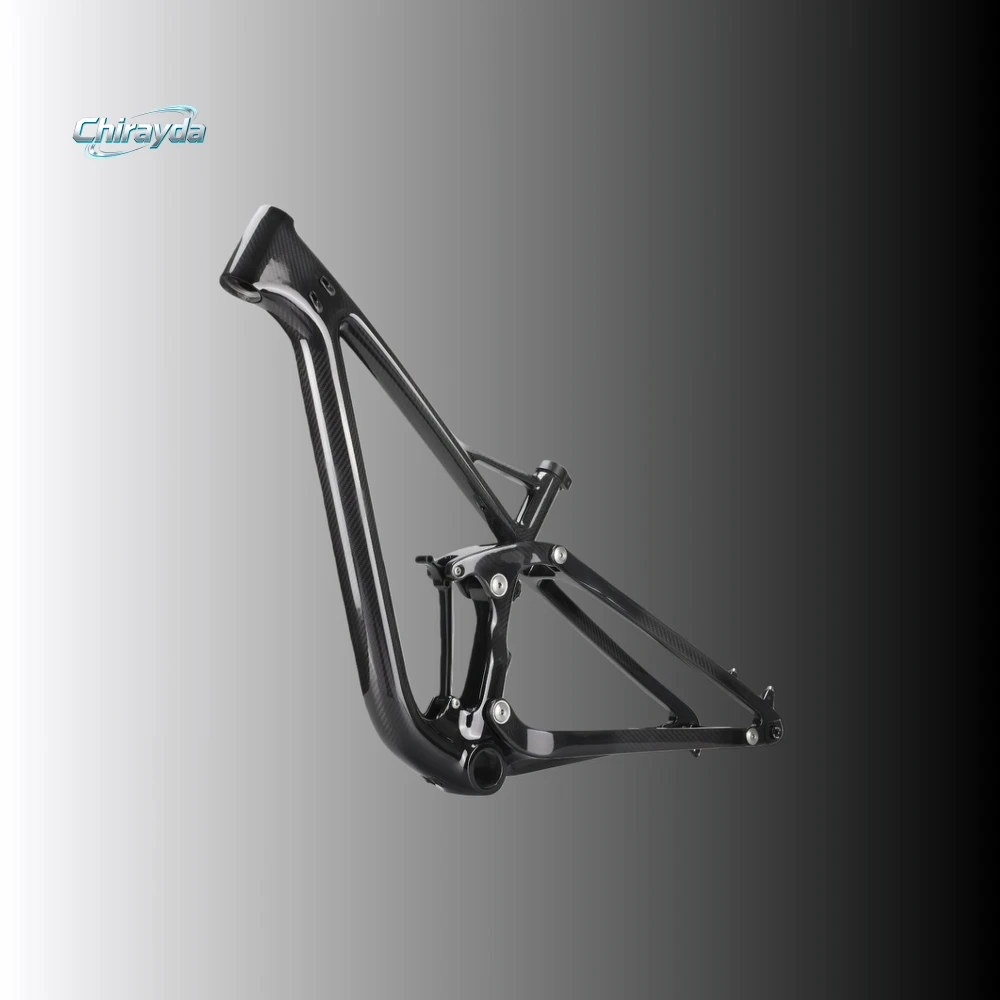 

Chirayda 2025 NEW 2.48kg Disc Brake Internal Cable Soft Tail Bike Frame With Shock Full Suspension MTB T1000 Toray Carbon Fiber