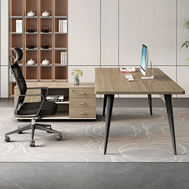 Simple Design Manager Office Desks Corner Storage Wooden Computer Office Desks With Drawers Luxury Furniture Er Arbeitet LLOD