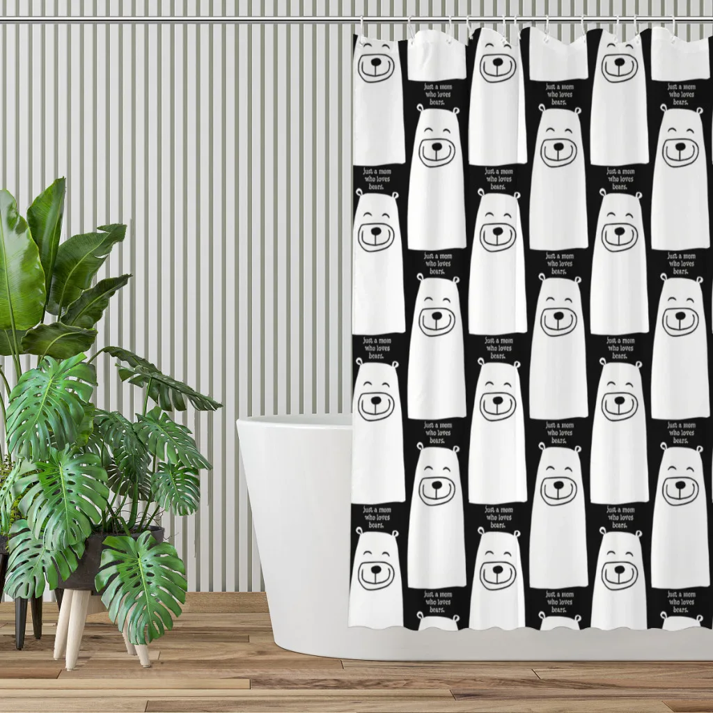 Who Loves Bathroom Shower Curtains Bear Waterproof Partition Curtain Designed Home Decor Accessories