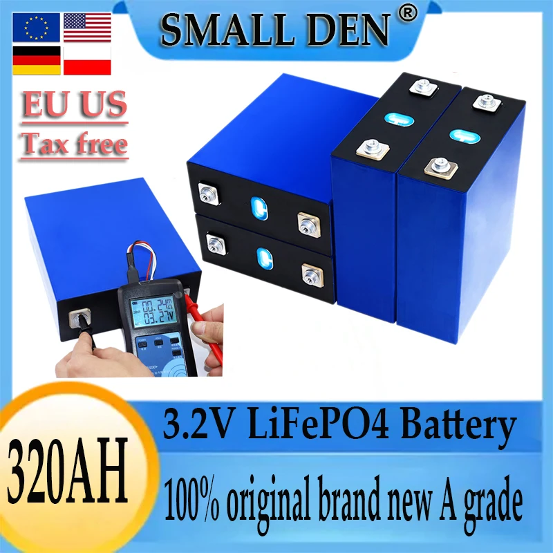 Original LiFePO4 3.2V320AhGrade A Battery Cell For 12V 24V 48V RV Golf Cart Marine Solar System4 3 2v Batterie EU US Tax free