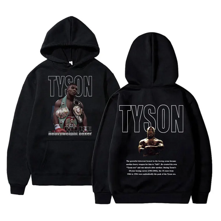 Boxing King Mike Tyson Graphic Hoodie Men Women Fashion Casual Vintage Sweatshirt Male Oversized Hoodies Man Hip Hop Streetwear