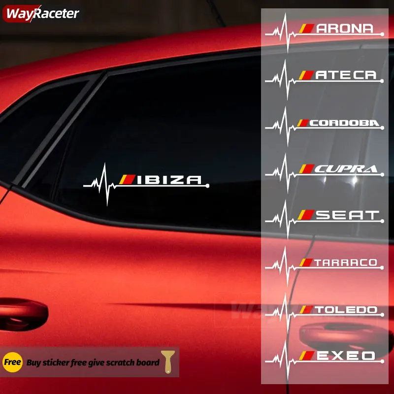 Pegatinas reflectantes de vinilo para ventana de coche, para Seat Ibiza Cupra Arona Ateca Cordoba Exeo Leon Mii Tarraco Toledo Arosa Altea Alhambra