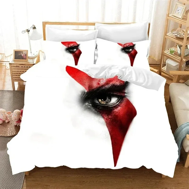 Digital Game God of War Handle 3D NEW Duvet Cover Pillowcase Bedding Set Adult Boy Girl Bedroom Decoration Single Double Large