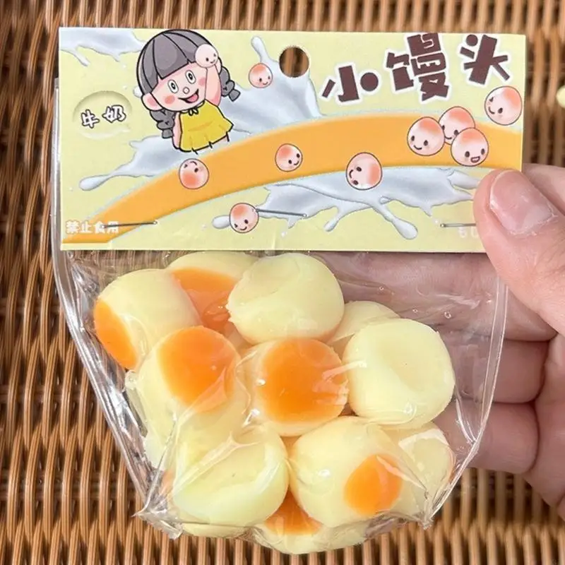 Steamed Buns Squeeze Toy TPR Toy Kids Stress Relief Toy Goodie BagFiller P31B