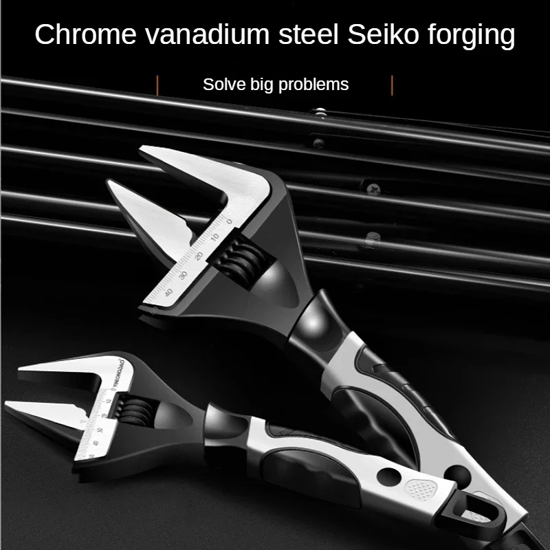 

Large Open Adjustable Wrench Universal Wrench Chrome Vanadium Steel Mechanical Workshop Hand Repair Tool Car Bicycle Wrench