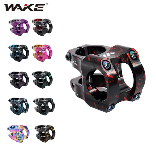 Wake Mtb Power Stem bicicleta de carretera puente de bicicleta de montaña potencia corta 31,8mm 35mm mesa de manillar de carretera vástago ajustable Riser ciclismo