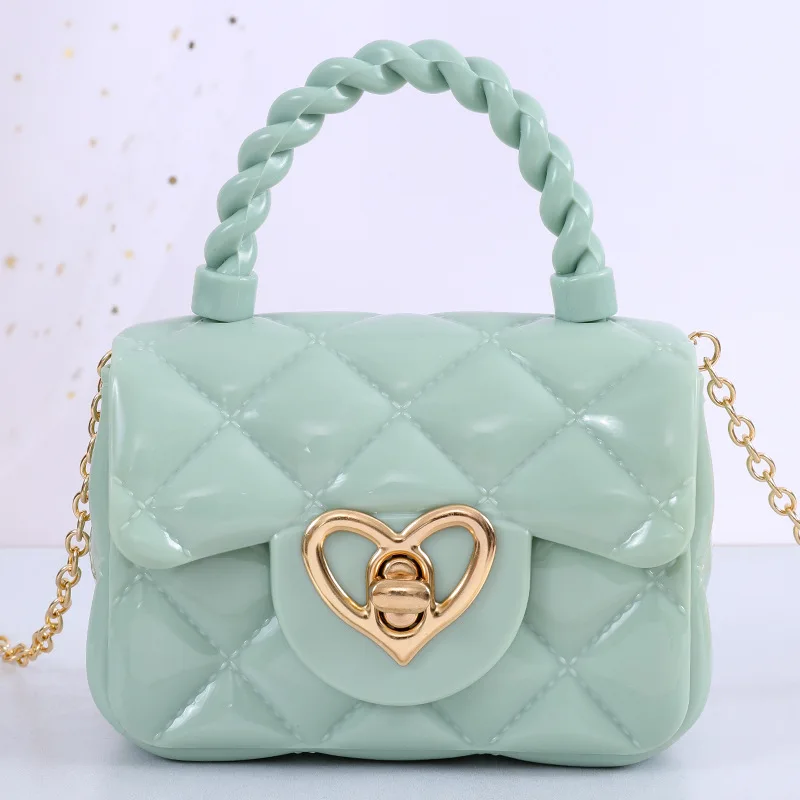 Fashion Kids PU Leather Crossbody Bags Girls Heart Shoulder Bags Children Mini Coin Purses Jelly Bag Kids Handbag Gifts