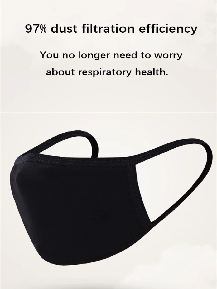 قناع من القطن الخالص بلون موحد، قناع رقيق ثلاثي الأبعاد مخصص، قناع غبار للسفر في الهواء الطلق للرجال والنساء، قابل للغسل #1