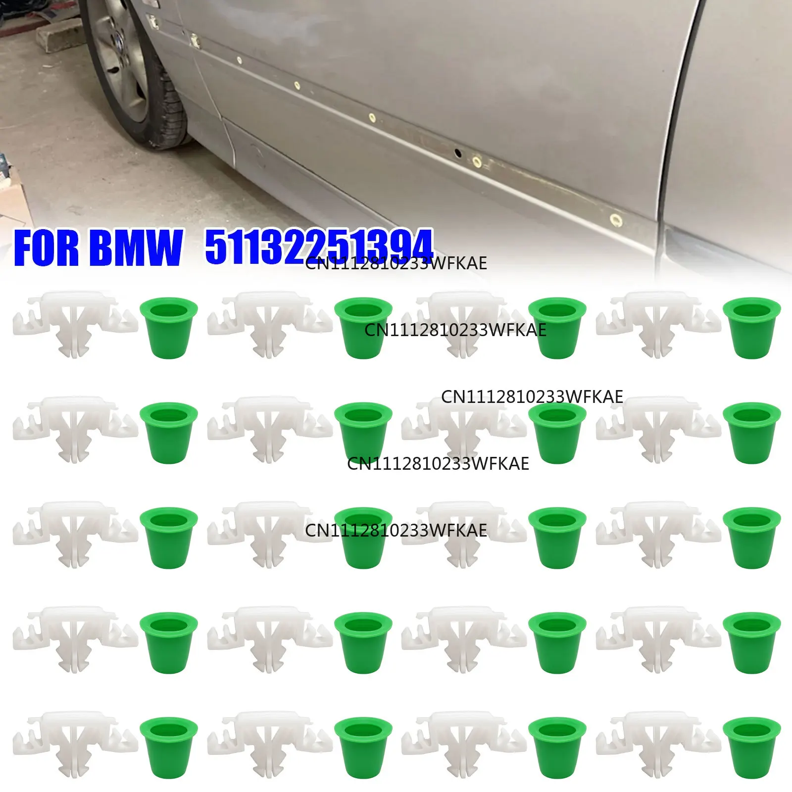 Exterior Side Trim Moulding Door Bumpstrip Fastener Clips 51132251394 FOR BMW E36