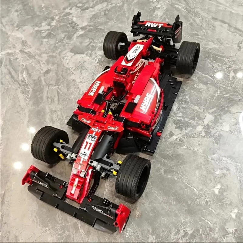 1280 pz Formula Tecnica Auto Da Corsa Building Blocks In Magazzino Rosso F Supercar Città Veicolo MOC Set Mattoni Giocattoli Per Il Regalo Dei Bambini