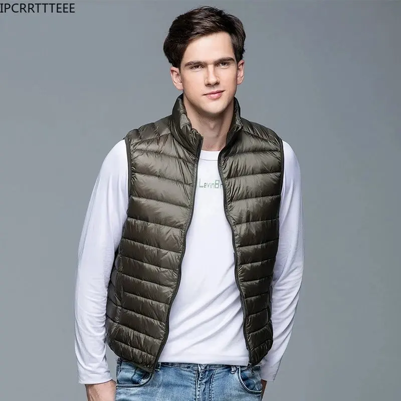 2023 New Men Spring Autumn Down Vest Jackets Men\'s Lightweight  Packable Puffer Sleeveless Vest Coats