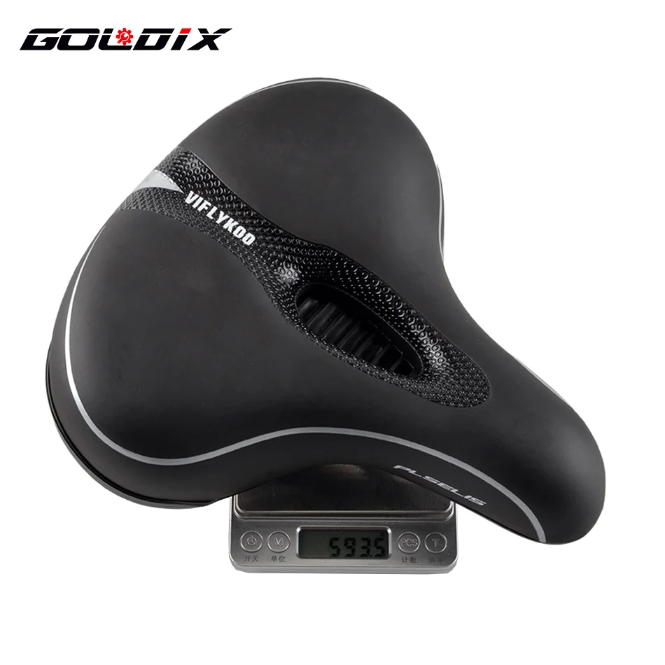 GOLDIX Oversized MTB Bike Seat Wide Bicycle Sofa-Like Comfy Saddle Universal Electric Bike Exercise Stationary Bike Seat