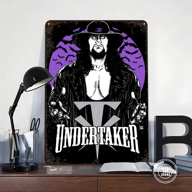 The Undertaker Illustration Printed Poster Customized Wall Art Retro Vintage Metal Tin Signs for Home Room Decoration Cozy House