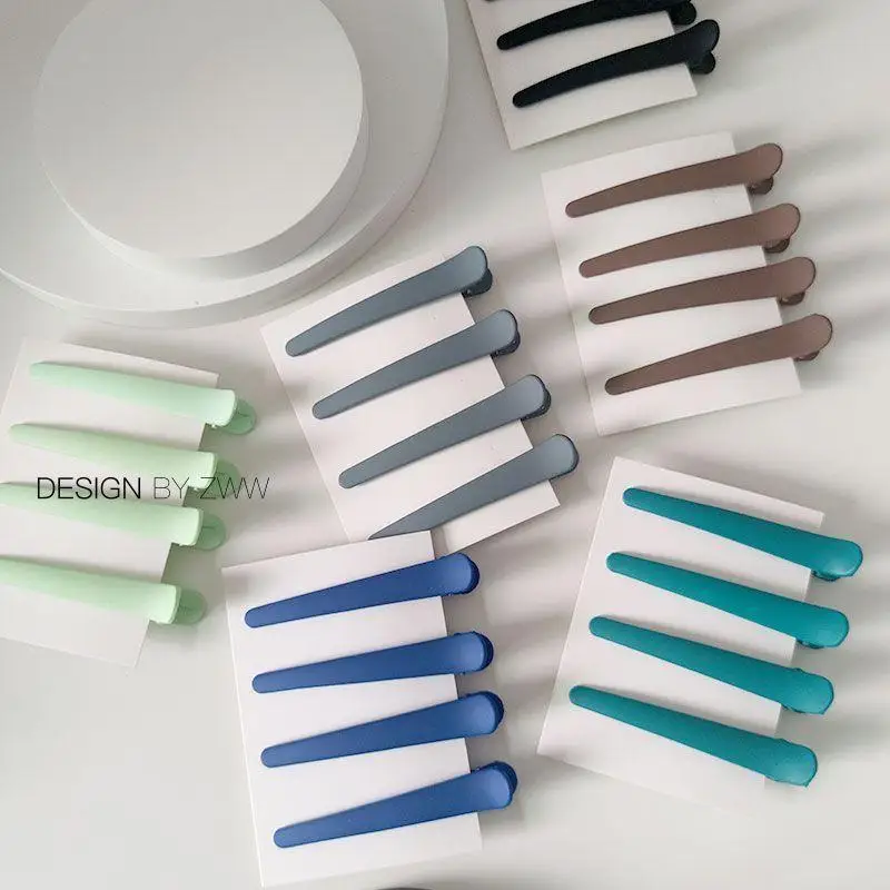 

New matte seamless warm color solid color side one-word clip hairpin 4~ 16 piece set