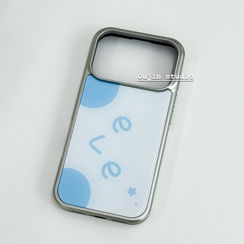 Ins Blue Star Letter Expression Electroplated Drip Glue Phone Case For iPhone 17 Air 16 Pro Max 15 14 Plus 13 12 11 Back Cover - view 3