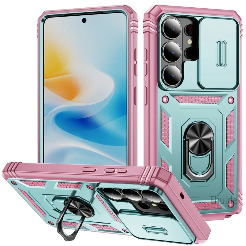 Stoßfeste Standhülle für Samsung Galaxy S26 Ultra S23 S25 Plus S24 FE A56 A17 Halterung Push-Linsen-Militärpanzerung Autohalterung Cover