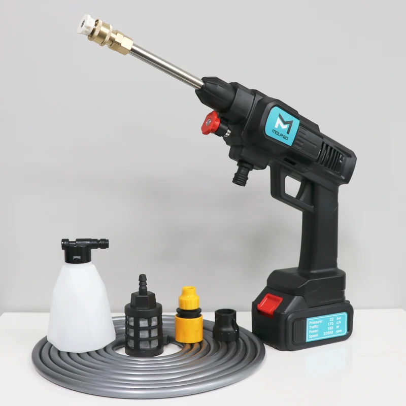 Portable Lithium Battery Snow Foam Gun For Car Wash 12V 24V High Pressure Gun Wireless Electric Cleaning Machine Car Washer