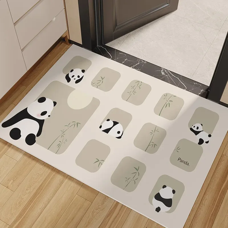 Simple Panda Pattern Door Front Mat Decoration Home Bathroom Mat