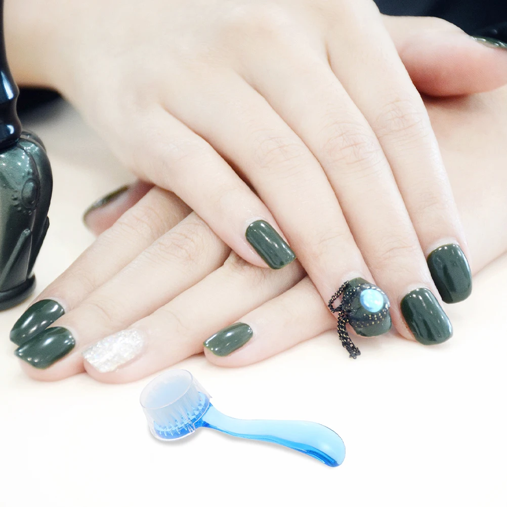 

4Pcs Nail Brush Round Head Nylon Plastic Handle Manicure Cleaning Tool Fingernail Scrubber Facial Exfoliating Brush Portable