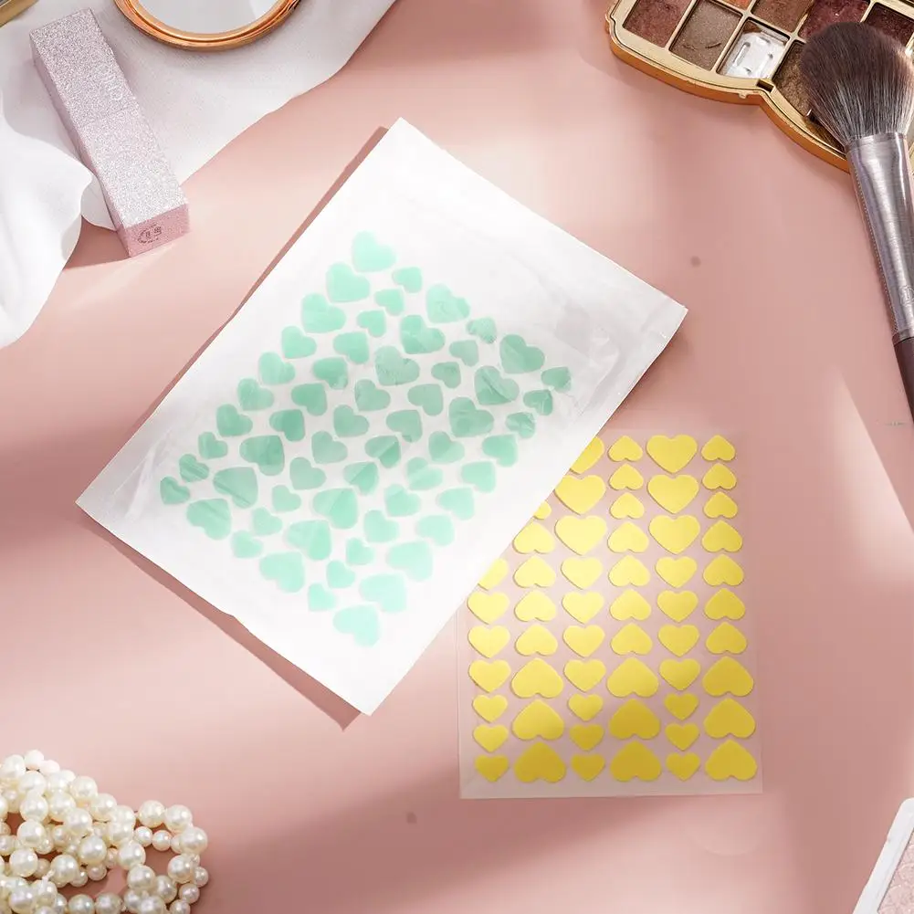 60 قطعة ملونة بولي ايثيلين على شكل قلب حب الشباب ملصق غير مرئية حب الشباب غطاء إزالة بثرة التصحيح الوجه بقعة غطاء أداة العناية بالبشرة المكياج #3