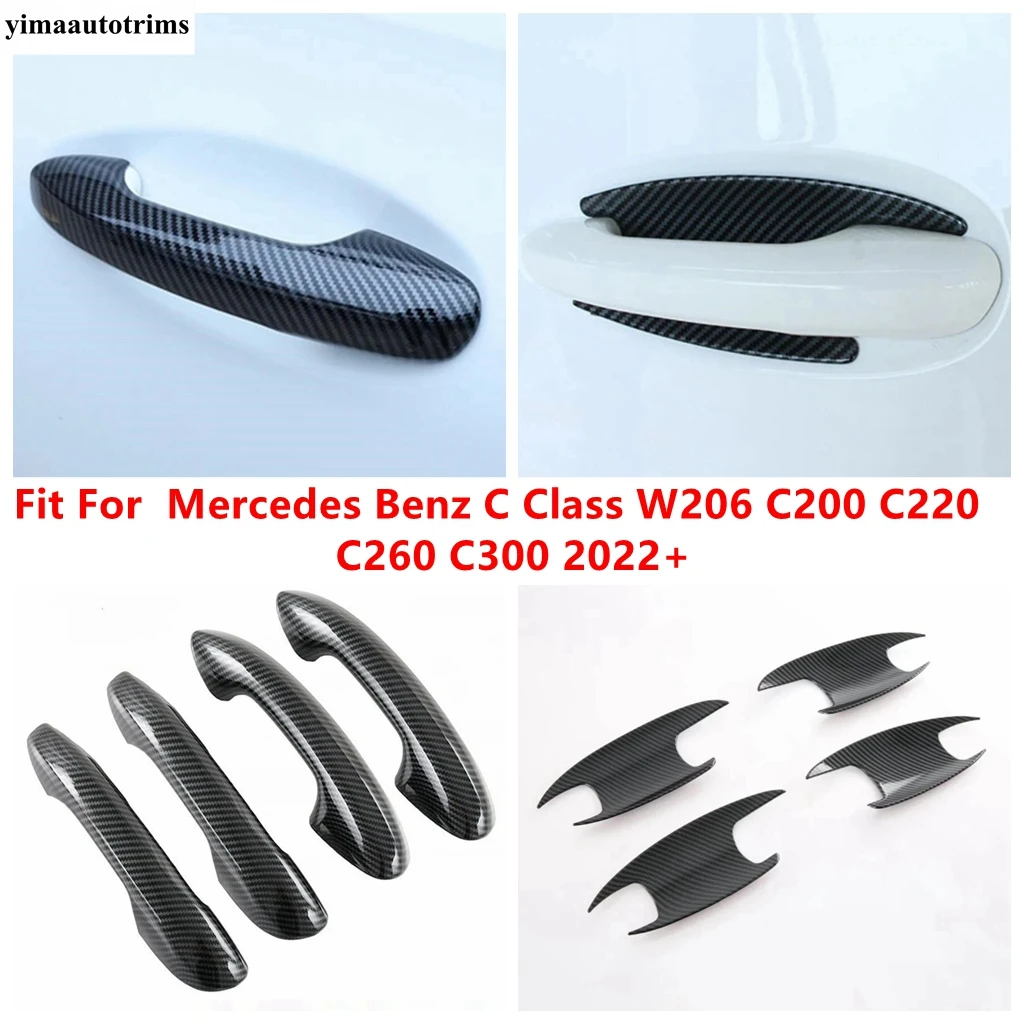 

Car Door Handle Bowl Frame Cover Trim For Mercedes Benz C Class W206 C200 C220 C260 C300 2022 2023 2024 Carbon Fiber Accessories