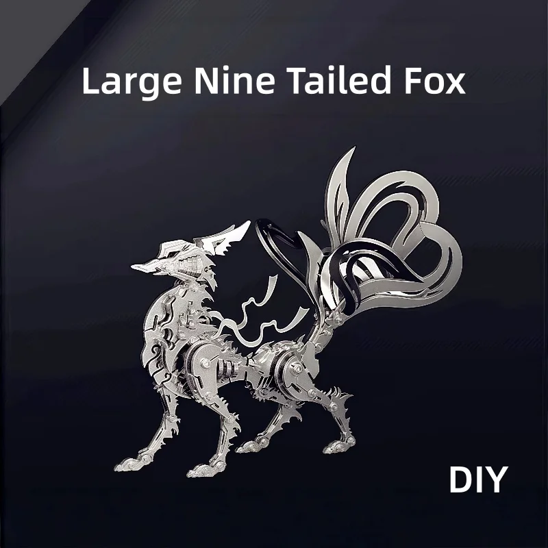 Nine-tailed Fox 3D Metal Assembly Model Jigsaw Puzzle, Mechanical Assembly, Handcrafted High-Difficulty Children's Creative Toy