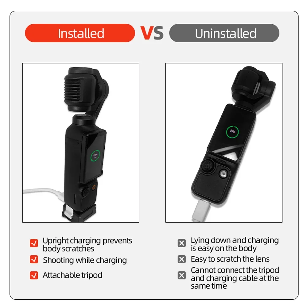 อะแดปเตอร์สำหรับชาร์จกล้องฐานสำหรับ DJI กระเป๋าขั้วต่อ3 1/4ที่ยึดแบบถาวรขาตั้งกล้องกิมบอลอุปกรณ์เสริมที่ถอดออกได้อย่างรวดเร็ว