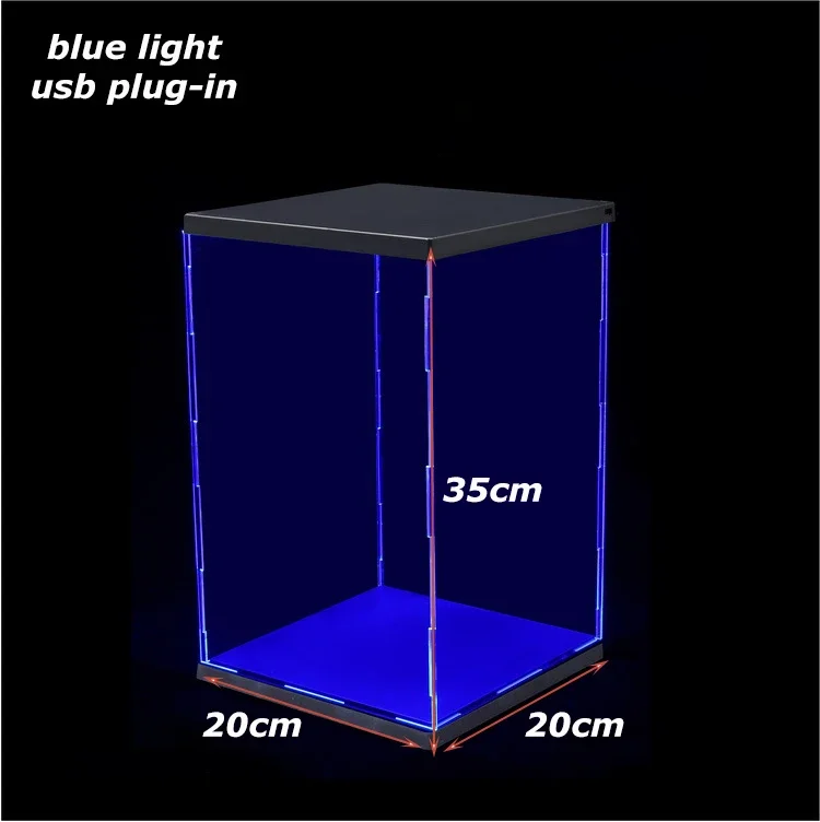 Acrylic Display Cassette Lamp Model Character Animation Block Toy Clay Doll Storage Box Dust Proof Display Rack for Collectibles
