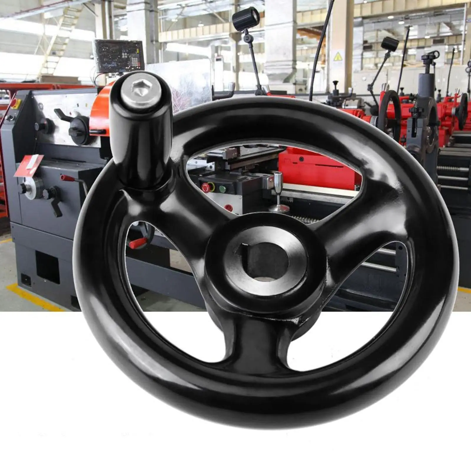 

Round Hand Wheel Easily Install Grinding Accessories Premium 3 Spoke Handwheel for Mill Crank Lathe Milling Machine Drillpress