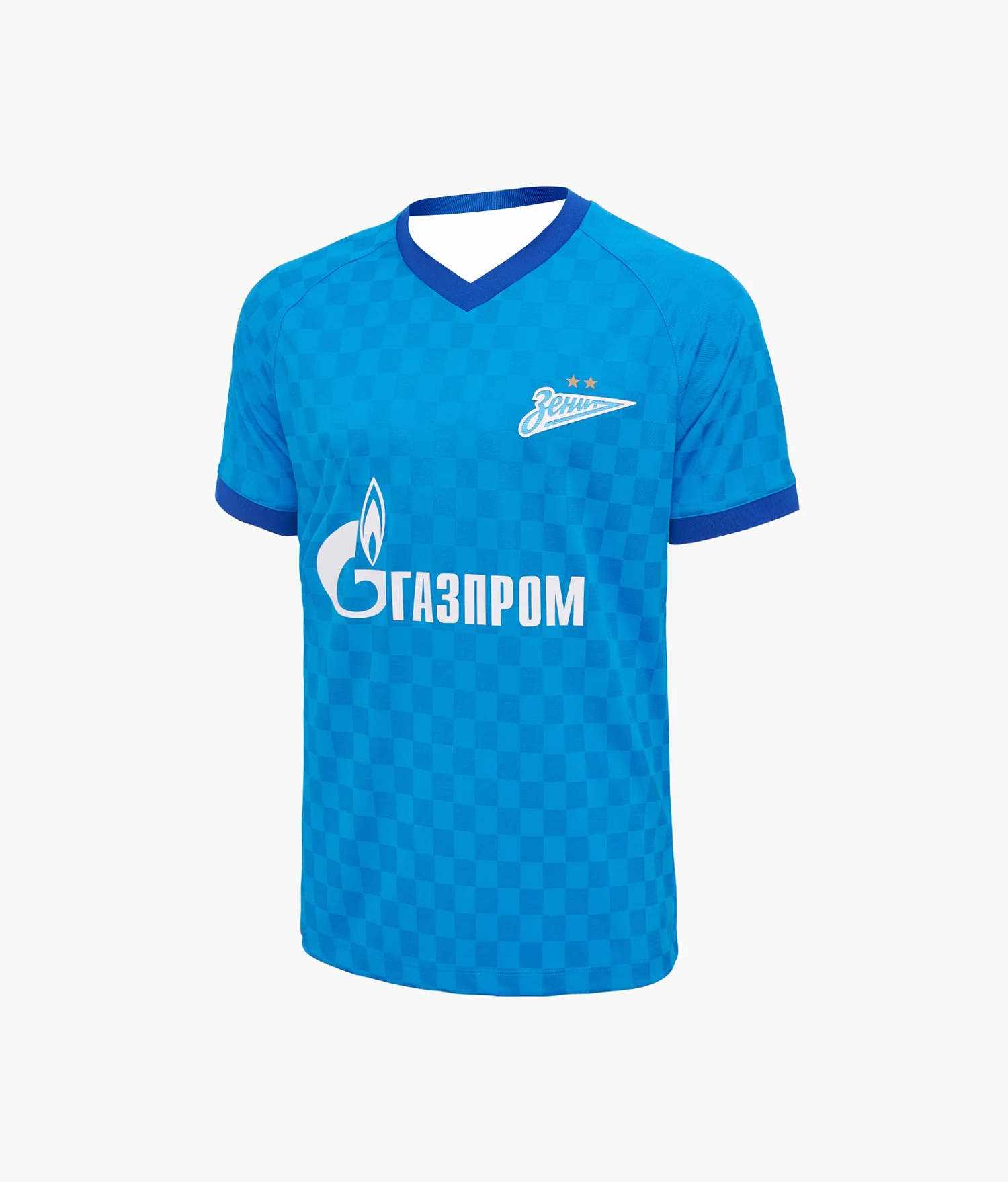Jogel FC Zenit 2026-27 Heimtrikot-Replik, Herren Kurzarm Blaues Schachbrettmuster Fußball-Fantrikot – Detail 2