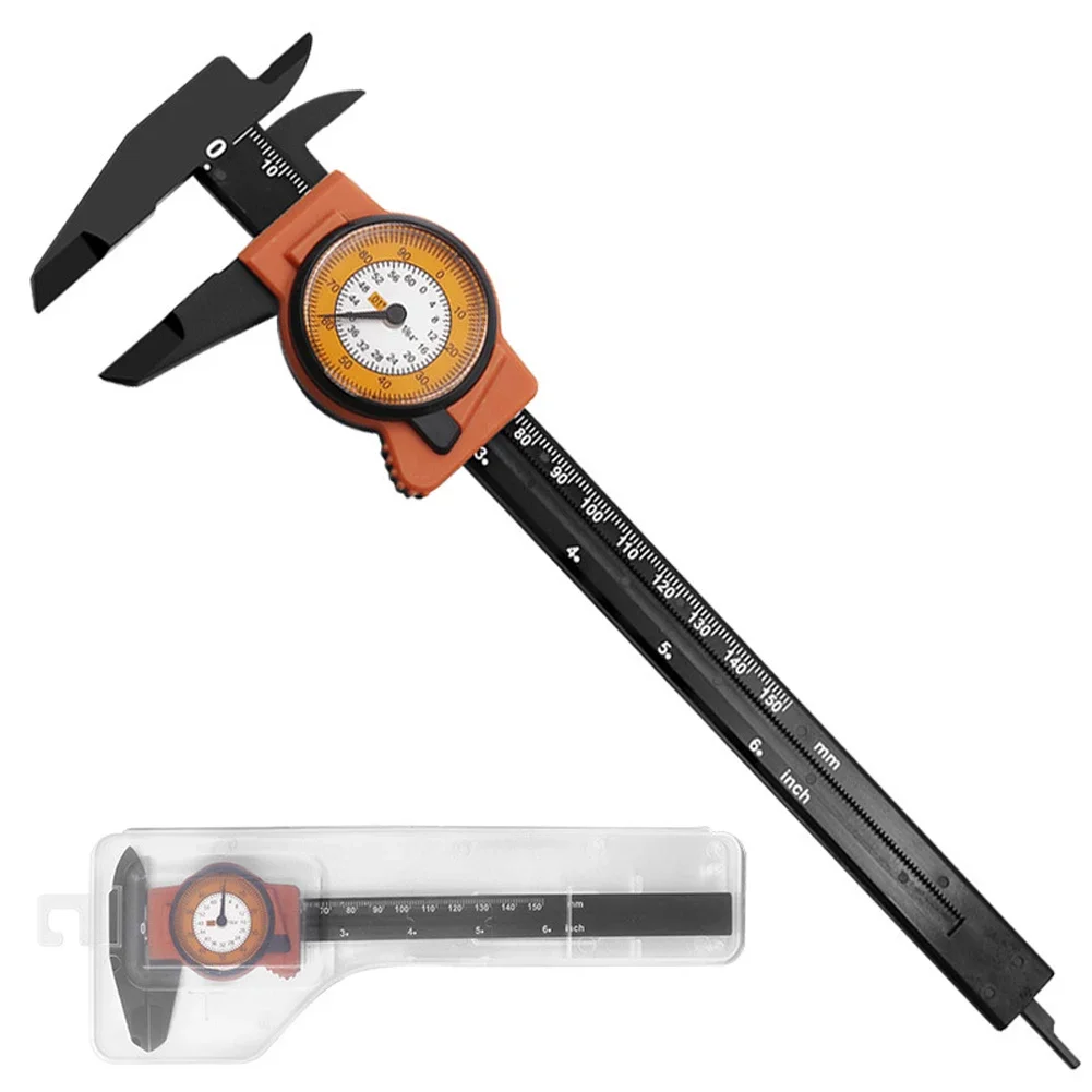 Multi Scale ABS Plastic For Dial Caliper Featuring Metric 0150mm and 06inch Vernier for Precise Diameter and Depth Measurement