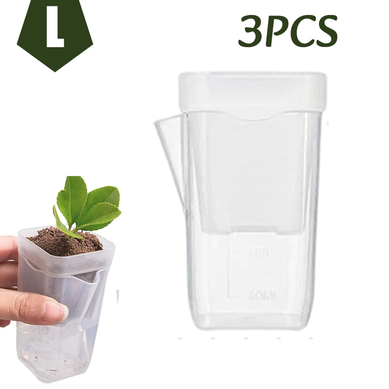 3/15 Stück Selbstbewässernde Töpfe mit Drainagelöchern, Durchsichtige Kunststoff-Pflanzgefäße für Mini-Blumen und Setzlinge