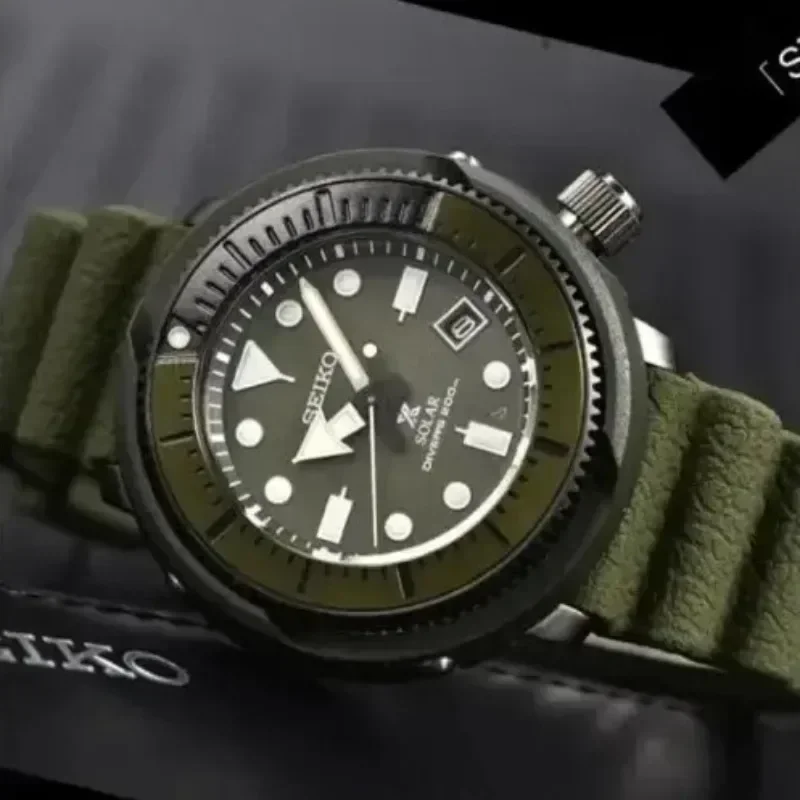 SEIKO zegarek oryginalny SNE537 seria PROSPEX męskie zegarki świecąca okrągła tarcza kalendarz sportowy zegarki na rękę z silikonowym paskiem