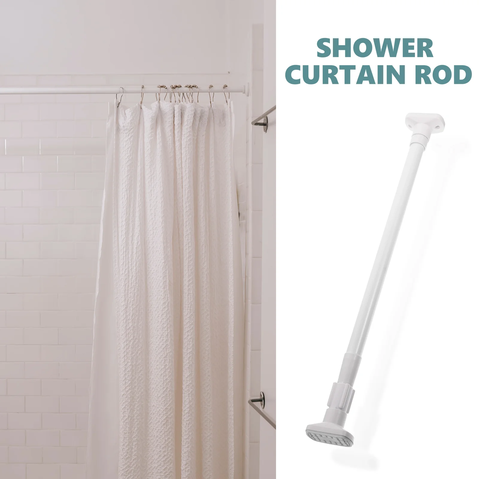 Clothes Rail Drying Pole Telescopic Curtain Rod Multipurpose Retractable Wardrobe Stainless Steel Tension