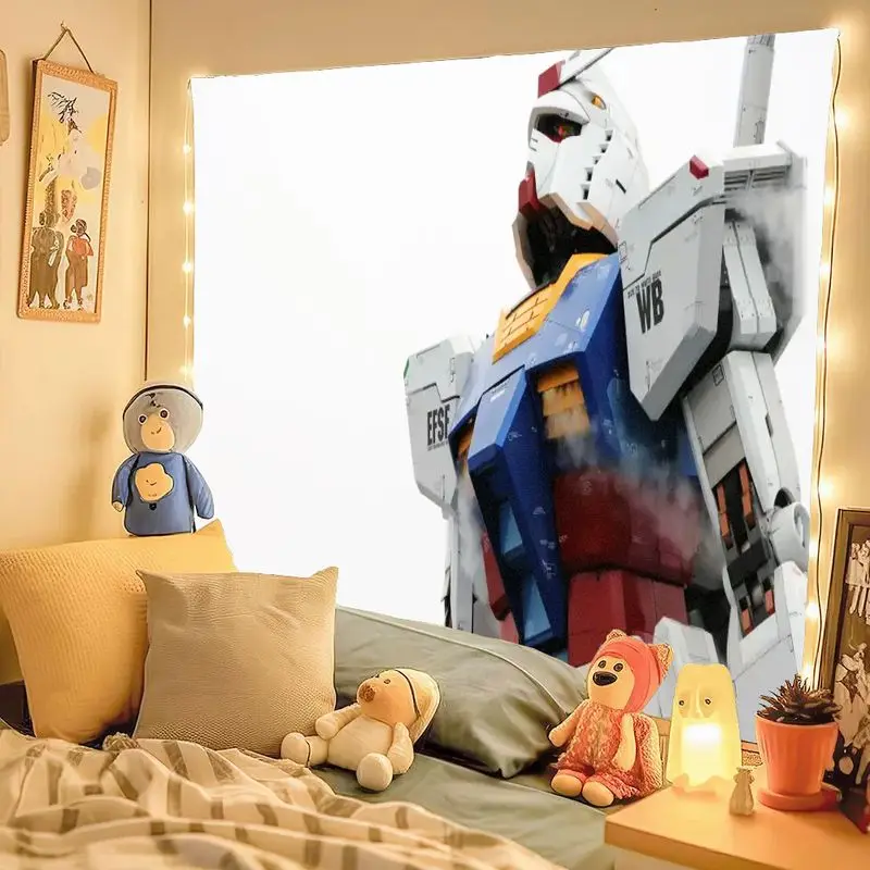 1 шт., гобелен с роботом в стиле Gundam EFSF WB, красочные панели, настенное искусство, деревянный фон для стола, гобелен для спальни, гостиной, офиса