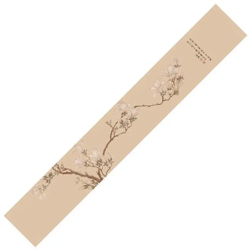 Japanese Zen Table Runners Magnolia - Premium Linen-Cotton Blend Waterproof Tea Mat for Tea Room Decor, Elegant Table Decoration