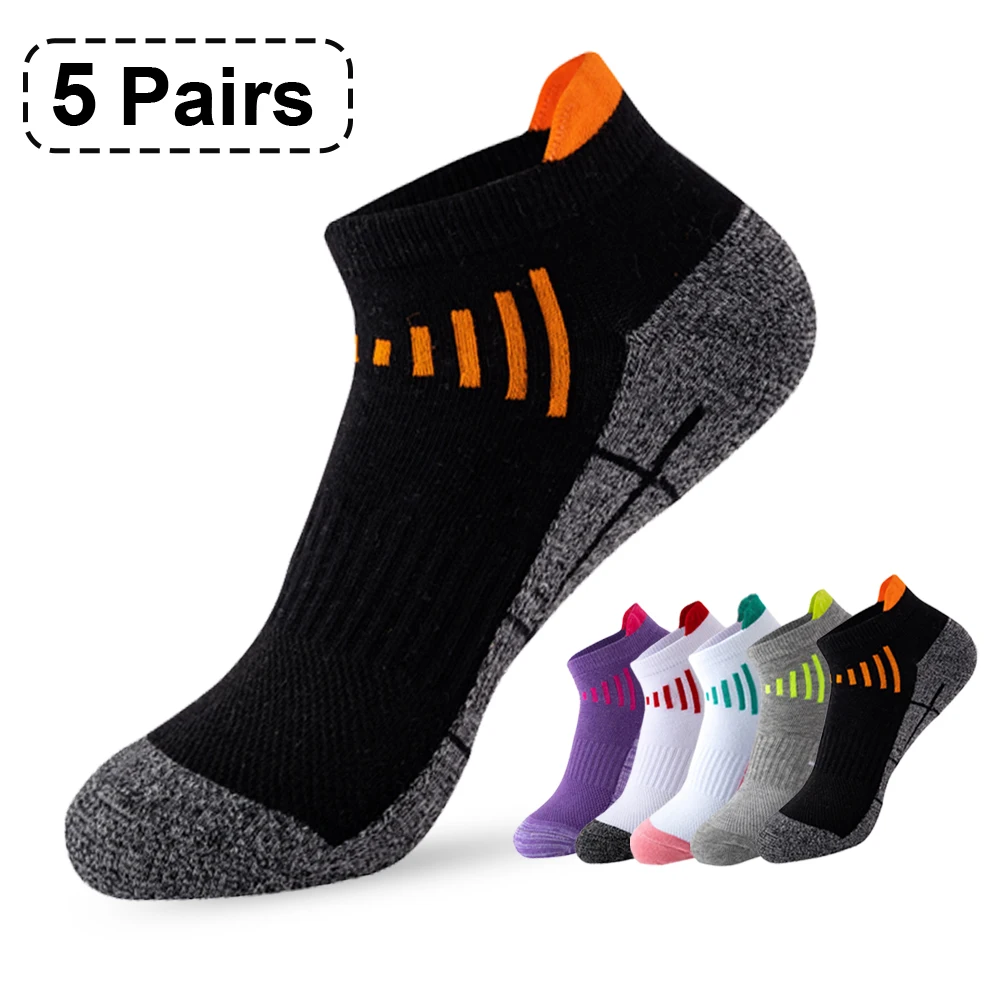 5 Pairs Men Sport Socks Athletic Cycling Socks Breathable Outdoor Basketball Fitness Running Socks For Men And Women Ankle Socks